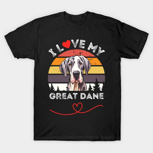 I Love my Great Dane T-Shirt by Innovative GFX